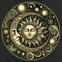Celestial Moon And Sun Golf Towel