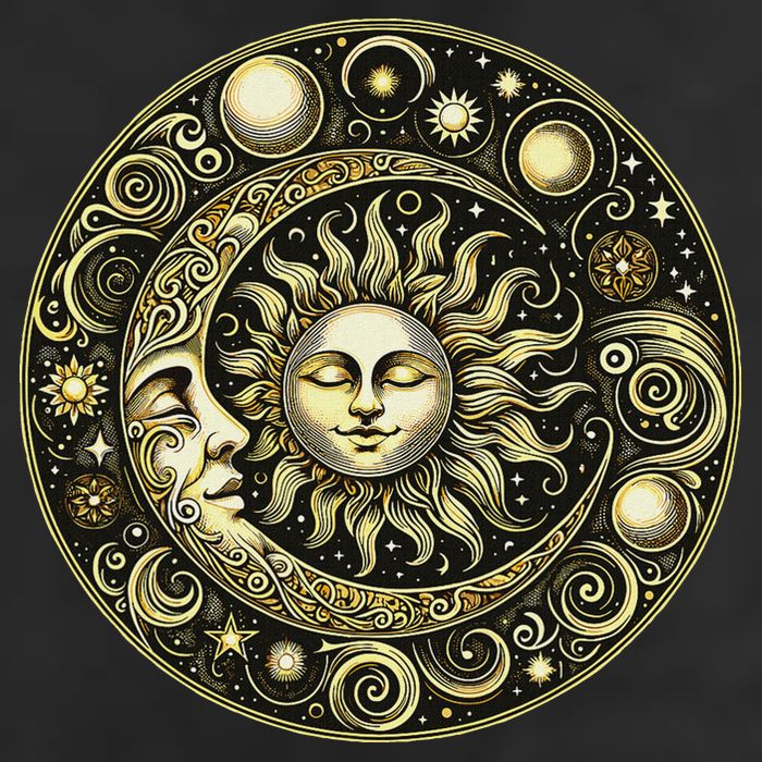 Celestial Moon And Sun Golf Towel