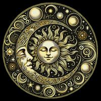Celestial Moon And Sun Ladies Long Sleeve Shirt