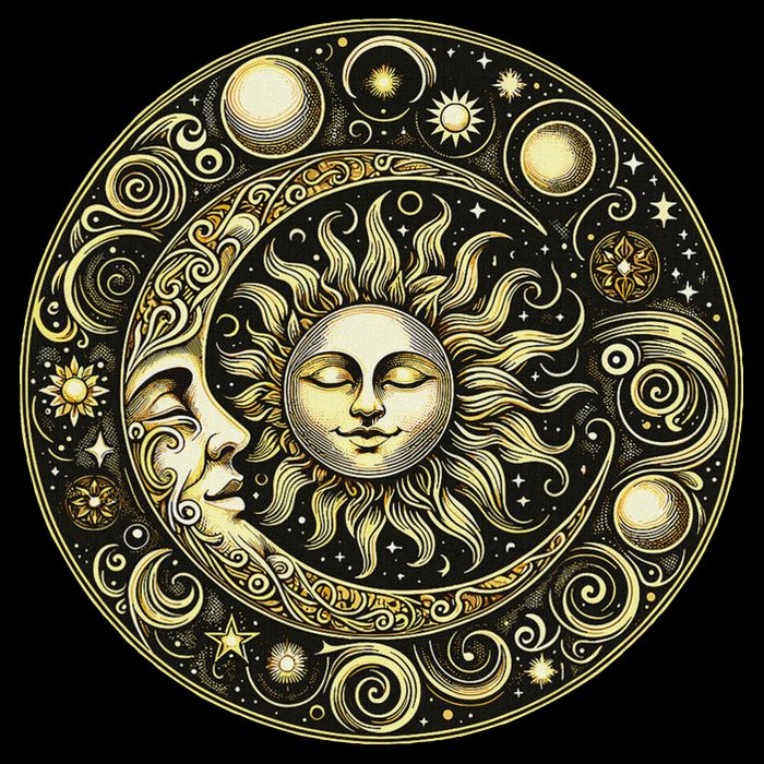 Celestial Moon And Sun Ladies Long Sleeve Shirt