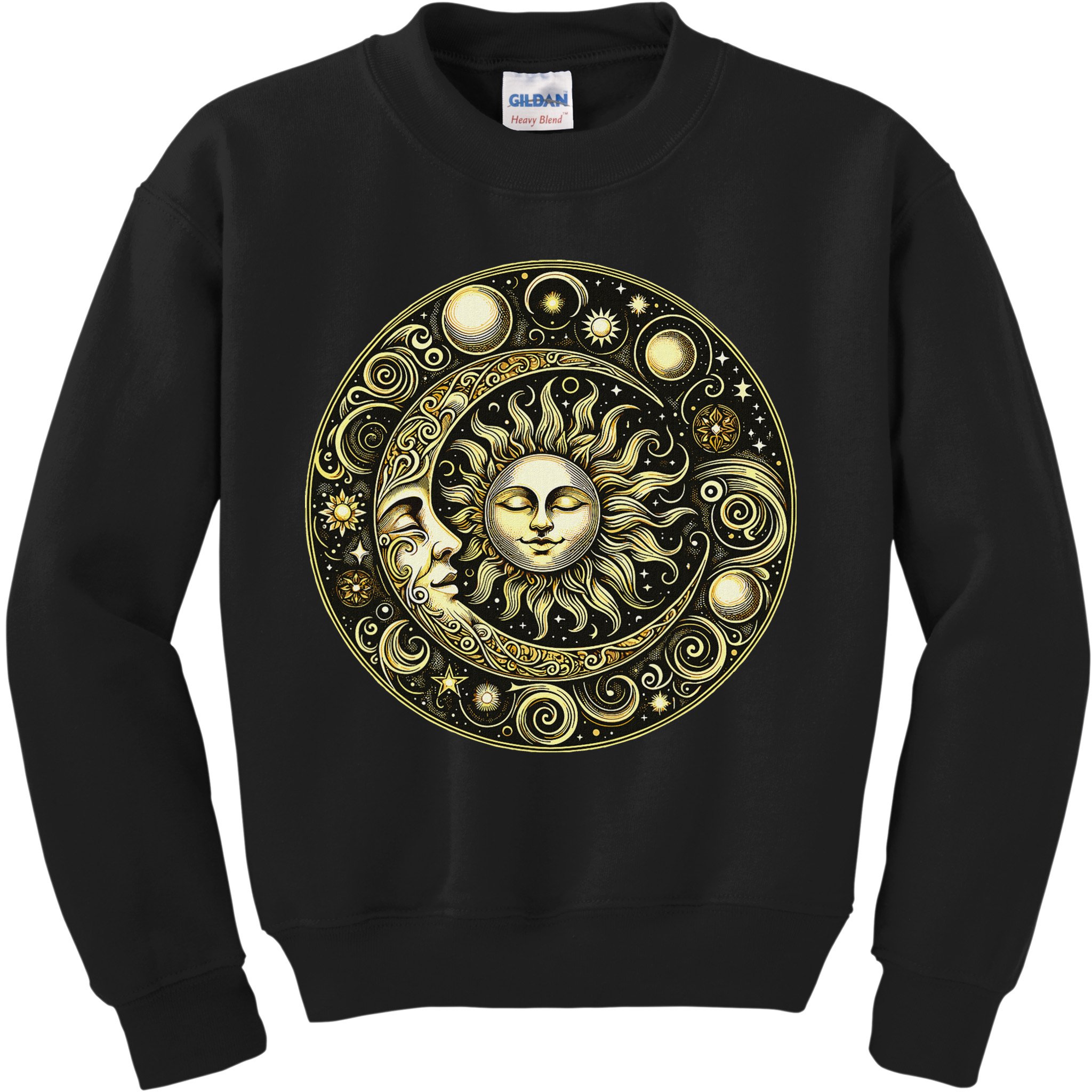 Celestial Moon And Sun Kids Sweatshirt
