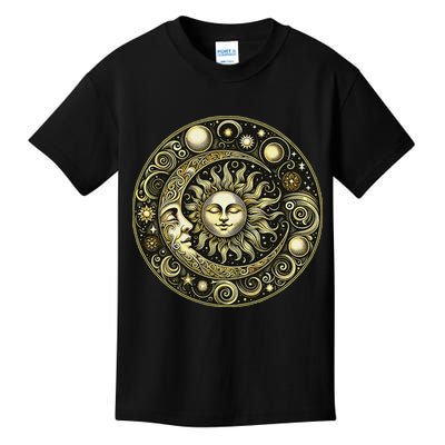 Celestial Moon And Sun Kids T-Shirt