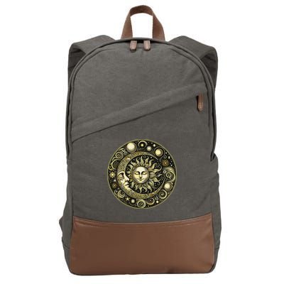 Celestial Moon And Sun Cotton Canvas Backpack