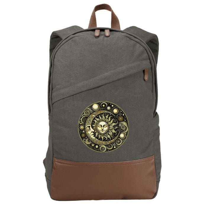 Celestial Moon And Sun Cotton Canvas Backpack