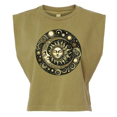 Celestial Moon And Sun Garment-Dyed Women's Muscle Tee