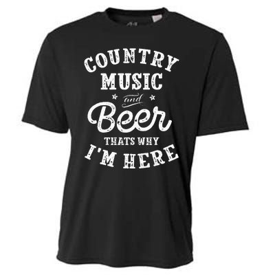 Country Music And Beer ThatS Why IM Here Guitar Guitarist Cooling Performance Crew T-Shirt