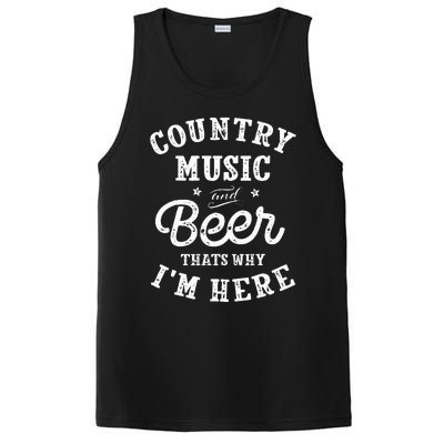 Country Music And Beer ThatS Why IM Here Guitar Guitarist PosiCharge Competitor Tank