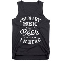 Country Music And Beer ThatS Why IM Here Guitar Guitarist Tank Top