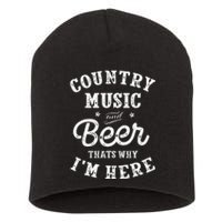 Country Music And Beer ThatS Why IM Here Guitar Guitarist Short Acrylic Beanie