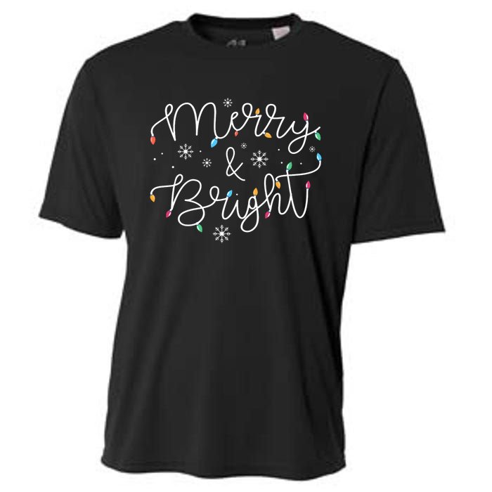 Christmas Merry And Bright Holiday December Teacher Long Sleeve Cooling Performance Crew T-Shirt