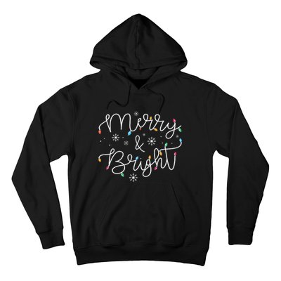 Christmas Merry And Bright Holiday December Teacher Long Sleeve Hoodie