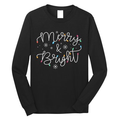 Christmas Merry And Bright Holiday December Teacher Long Sleeve Long Sleeve Shirt