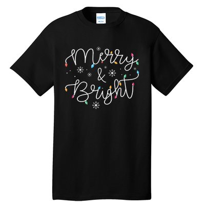 Christmas Merry And Bright Holiday December Teacher Long Sleeve Tall T-Shirt