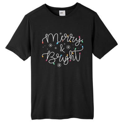 Christmas Merry And Bright Holiday December Teacher Long Sleeve Tall Fusion ChromaSoft Performance T-Shirt