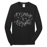 Christmas Merry And Bright Holiday December Teacher Long Sleeve Tall Long Sleeve T-Shirt