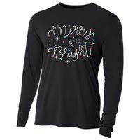 Christmas Merry And Bright Holiday December Teacher Long Sleeve Cooling Performance Long Sleeve Crew