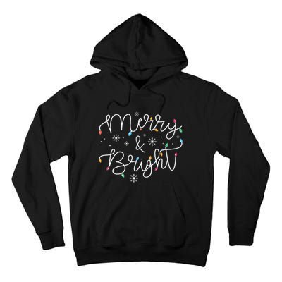 Christmas Merry And Bright Holiday December Teacher Long Sleeve Tall Hoodie