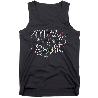 Christmas Merry And Bright Holiday December Teacher Long Sleeve Tank Top