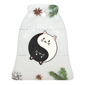 Cats Meow And Myang | Chinese Yin Yang Cat Ceramic Bell Ornament