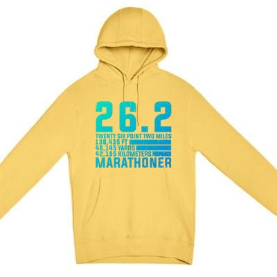 Cool Marathon Art Marathoner Running 26 2 Finisher Cute Gift Premium Pullover Hoodie