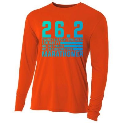 Cool Marathon Art Marathoner Running 26 2 Finisher Cute Gift Cooling Performance Long Sleeve Crew