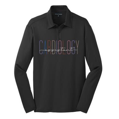 Cardiology Medical Assistant Cardiology Nurse Practitioner Funny Gift Silk Touch Performance Long Sleeve Polo