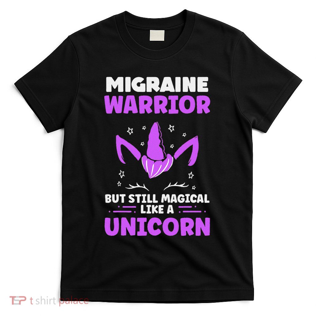 Chronic Migraine Awareness Purple Ribbon Magical Unicorn T-Shirt