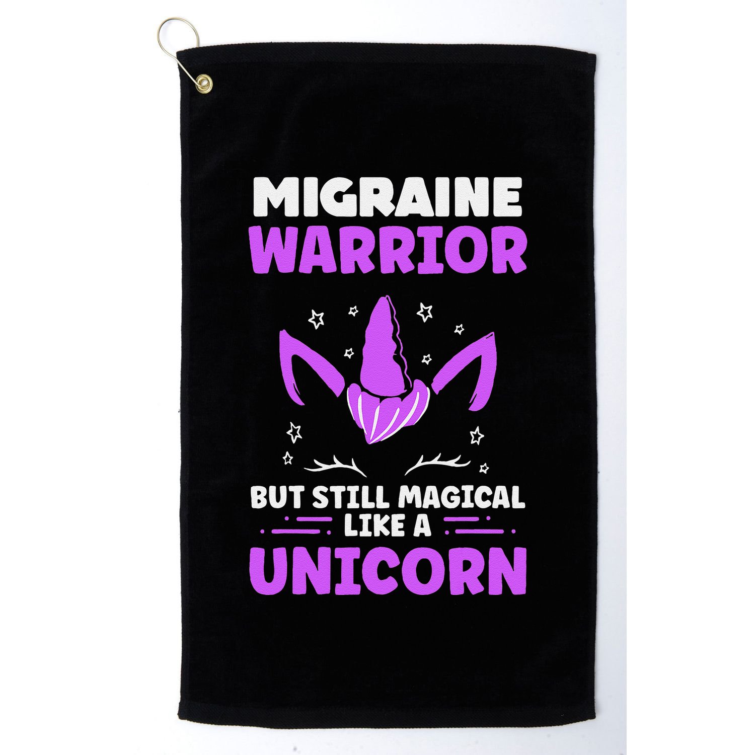 Chronic Migraine Awareness Purple Ribbon Magical Unicorn Golf Towel