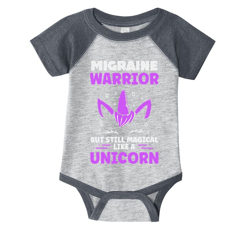 Chronic Migraine Awareness Purple Ribbon Magical Unicorn Infant Baby Jersey Bodysuit