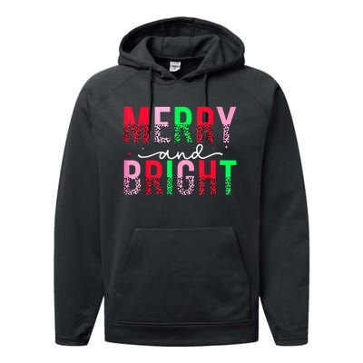 Cute Merry And Bright Christmas Lights Performance Fleece Hoodie