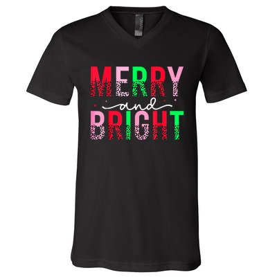 Cute Merry And Bright Christmas Lights V-Neck T-Shirt