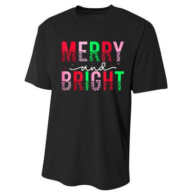 Cute Merry And Bright Christmas Lights Performance Sprint T-Shirt