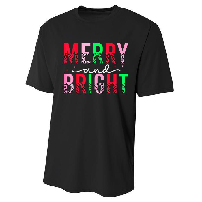 Cute Merry And Bright Christmas Lights Performance Sprint T-Shirt