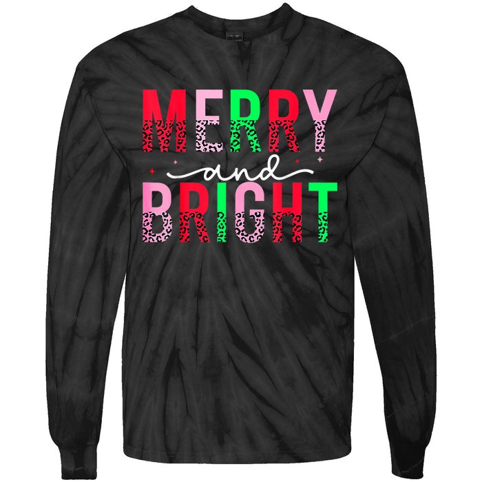 Cute Merry And Bright Christmas Lights Tie-Dye Long Sleeve Shirt