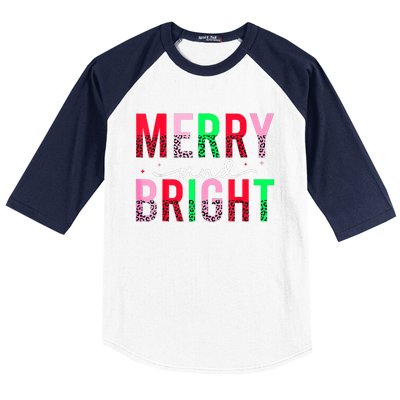 Cute Merry And Bright Christmas Lights Baseball Sleeve Shirt