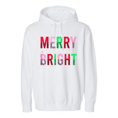 Cute Merry And Bright Christmas Lights Garment-Dyed Fleece Hoodie