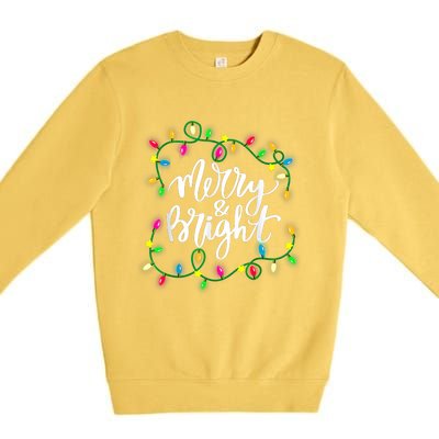 Cute Merry And Bright Christmas Lights Premium Crewneck Sweatshirt