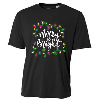 Cute Merry And Bright Christmas Lights Cooling Performance Crew T-Shirt