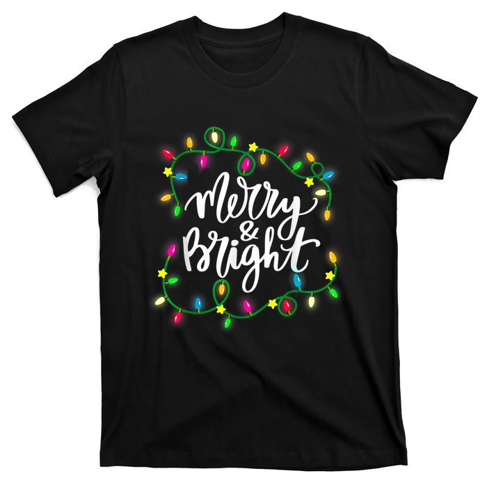 Cute Merry And Bright Christmas Lights T-Shirt