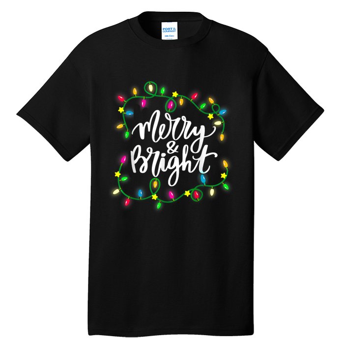 Cute Merry And Bright Christmas Lights Tall T-Shirt