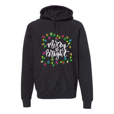 Cute Merry And Bright Christmas Lights Premium Hoodie