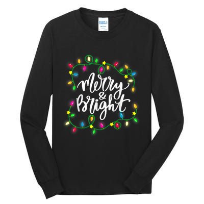 Cute Merry And Bright Christmas Lights Tall Long Sleeve T-Shirt