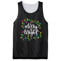 Cute Merry And Bright Christmas Lights Mesh Reversible Basketball Jersey Tank