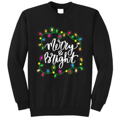 Cute Merry And Bright Christmas Lights Tall Sweatshirt