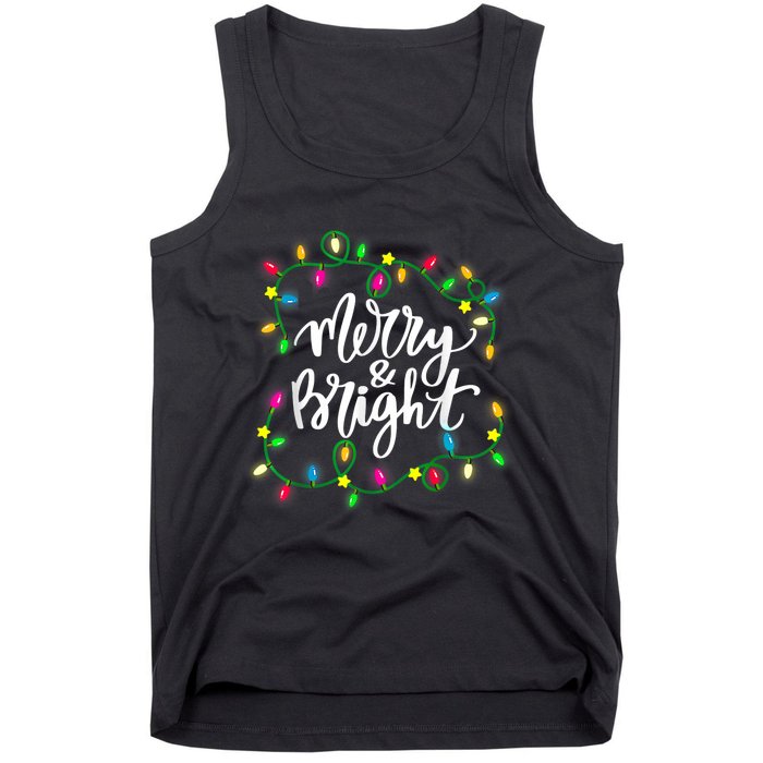 Cute Merry And Bright Christmas Lights Tank Top