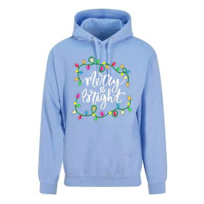 Cute Merry And Bright Christmas Lights Unisex Surf Hoodie