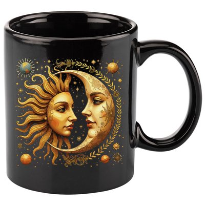 Celestial Moon And Sun Astrology 11oz C Handle Ceramic Mug