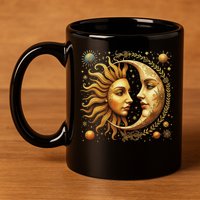Celestial Moon And Sun Astrology 11oz C Handle Ceramic Mug