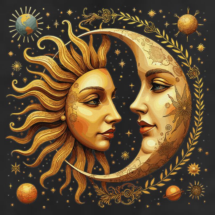Celestial Moon And Sun Astrology 11oz C Handle Ceramic Mug