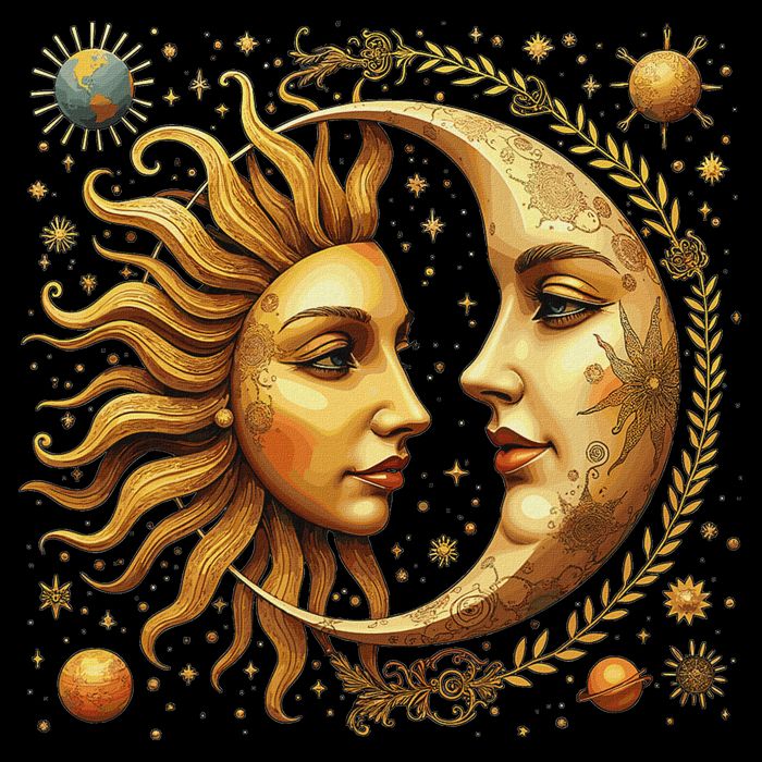 Celestial Moon And Sun Astrology 16 in Basic Backpack